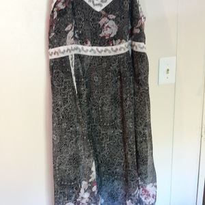 Empire Scarf-Print Dress